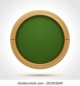Green round chalkboard vector background.