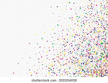 Green Round Christmas Transparent Background. FallingFestive Shine Postcard. Happy Confetti Texture. Yellow Dust Carnaval Pattern.
