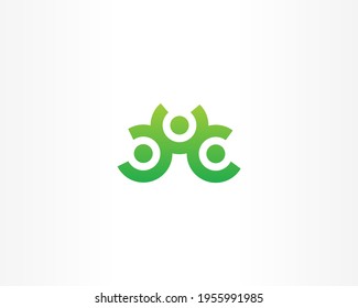 green and round circle concept logo design template