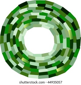 Green round collage frame