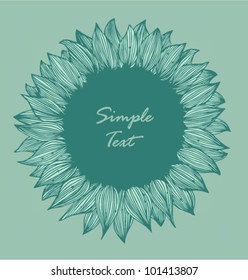 Green round flower text banner. Background for holidays, arts, crafts, cards, scrapbooks, covers