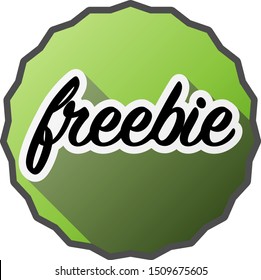 green round freebie or giveaway badge or sticker vector illustration