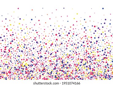 Green Round Fun Background. Decor Confetti Isolated. Yellow Invitation Square Illustration. Pink Happy Circle.