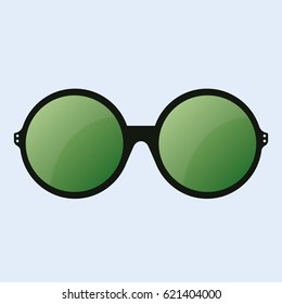 Green round glasses