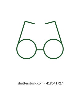 Green round glasses icon vector illustration