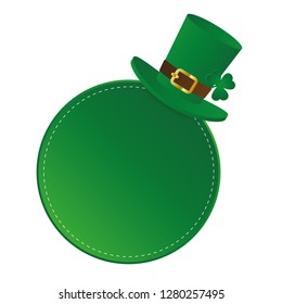 green round label with green hat for St. Patricks Day vector illustration EPS10