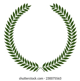 Green round laurel wreaths. Vector illustration, fully editable, you can change form and color