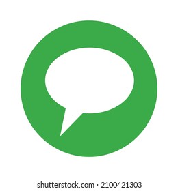 Green round message icon. Callout. Vectors.