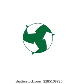 green round recycle negative space symbol vector 