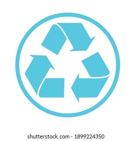 Green round sign eco recycling. Vector design