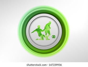 green round with soccer players
