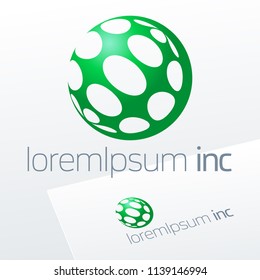 Green Round vector sign. Logo for Ecology, Cosmetic, Pharmacy and Medicine activity