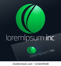 Green Round vector sign. Logo for Ecology, Cosmetic, Pharmacy and Medicine activity