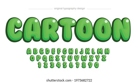 Green Rounded Cartoon Artistic Font Typography