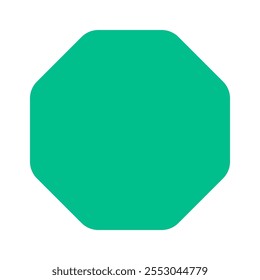 Green rounded corner octagon shape