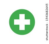 Green rounded medical cross icon design vector template