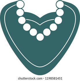 A green rounded vector jewelry logotype  in minimalist style. An elegant Pearl necklace.

Hand drawn colored vector illustration.