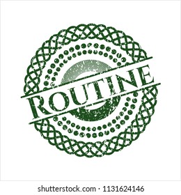 Green Routine distress grunge style stamp