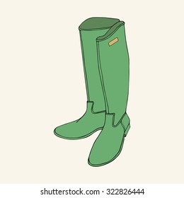 Green rubber boots