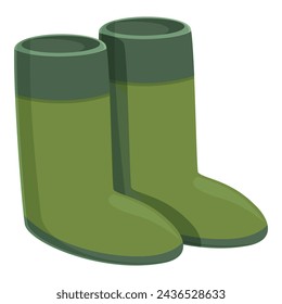 Green rubber boots icon cartoon vector. Marine transport. Port aquatic sector