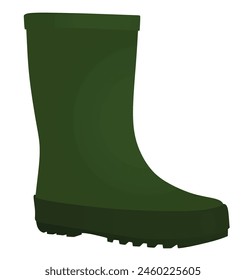 Green  rubber boots. vector illustration