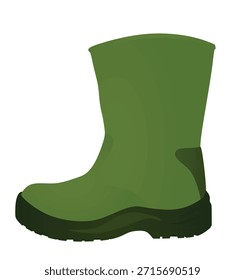 Botas de goma verde. Ilustración vectorial