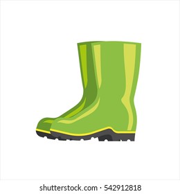 Green rubber boots vector isolated on white background.