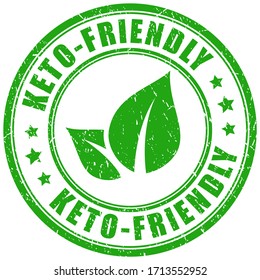 Green rubber round stamp keto-friendly