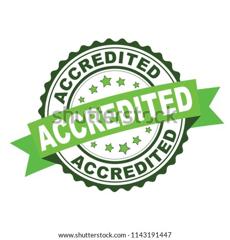 Green rubber stamp with accredited concept