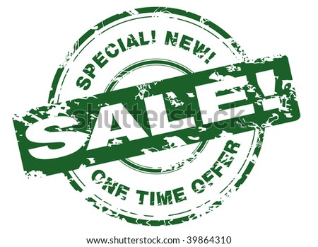 Green rubber stamp to be used as a promotional offer