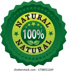 Green rubber stamp with text 100 percent Organic natural product