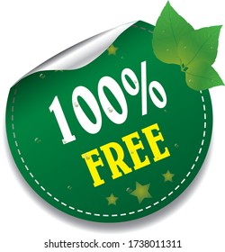 Green rubber stamp with text 100 percent Organic natural product