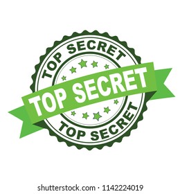 Green rubber stamp with top secret concept