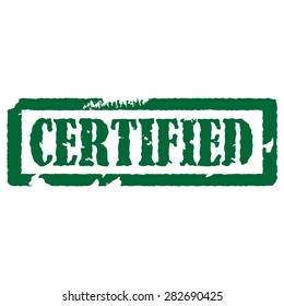 Green rubber stamp vector, certified rubber stamp. Certified sign