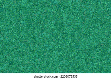 Green rubber track coating seamless pattern top view. Abstract running coat texture. Vector playground or tennis court material. Grunge granular closeup surface. Crushed grain hardcourt backdrop