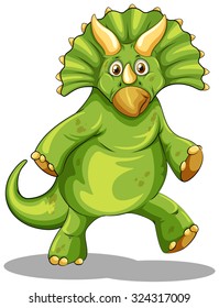 Green rubeosaurus standing on two legs illustration