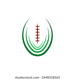 green rugby football sport logo vector icon symbol design