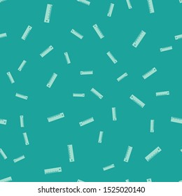 Green Ruler icon isolated seamless pattern on green background. Straightedge symbol.  Vector Illustration