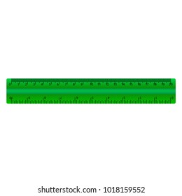 Green ruler isolated on white background.vector