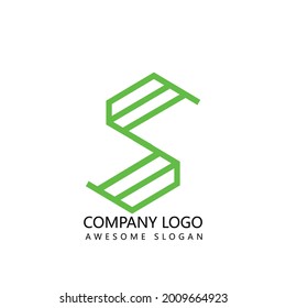 Green s lines logo design