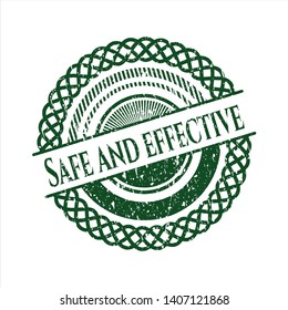 Green Safe and effective rubber stamp with grunge texture