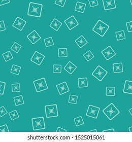 Green Safe icon isolated seamless pattern on green background. The door safe a bank vault with a combination lock. Reliable Data Protection.  Vector Illustration
