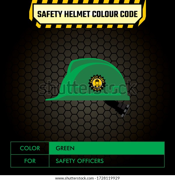 Green Safety Helmet Colour Code Construction Stock Vector (Royalty Free ...