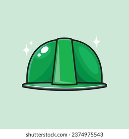 A Green Safety Helmet. Isolated Vector Illustration