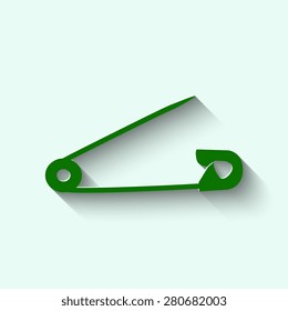 Green safety pins silhouettes