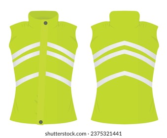 Green  safety vest. vector illustration