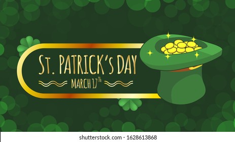 Green Saint Patrick's day Hat Full of Coins