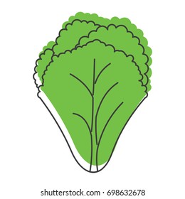 Green salad doodle icon vector illustration for design and web isolated on white background. Green salad vector object for labels, logos and advertising