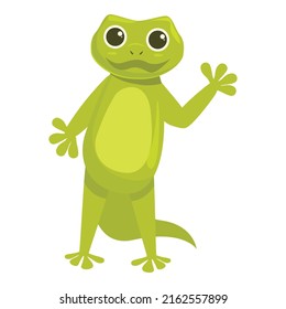 Green salamander icon cartoon vector. Animal iguana. Tribal gecko