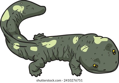 Green Salamander Wild Animal Vector Illustration